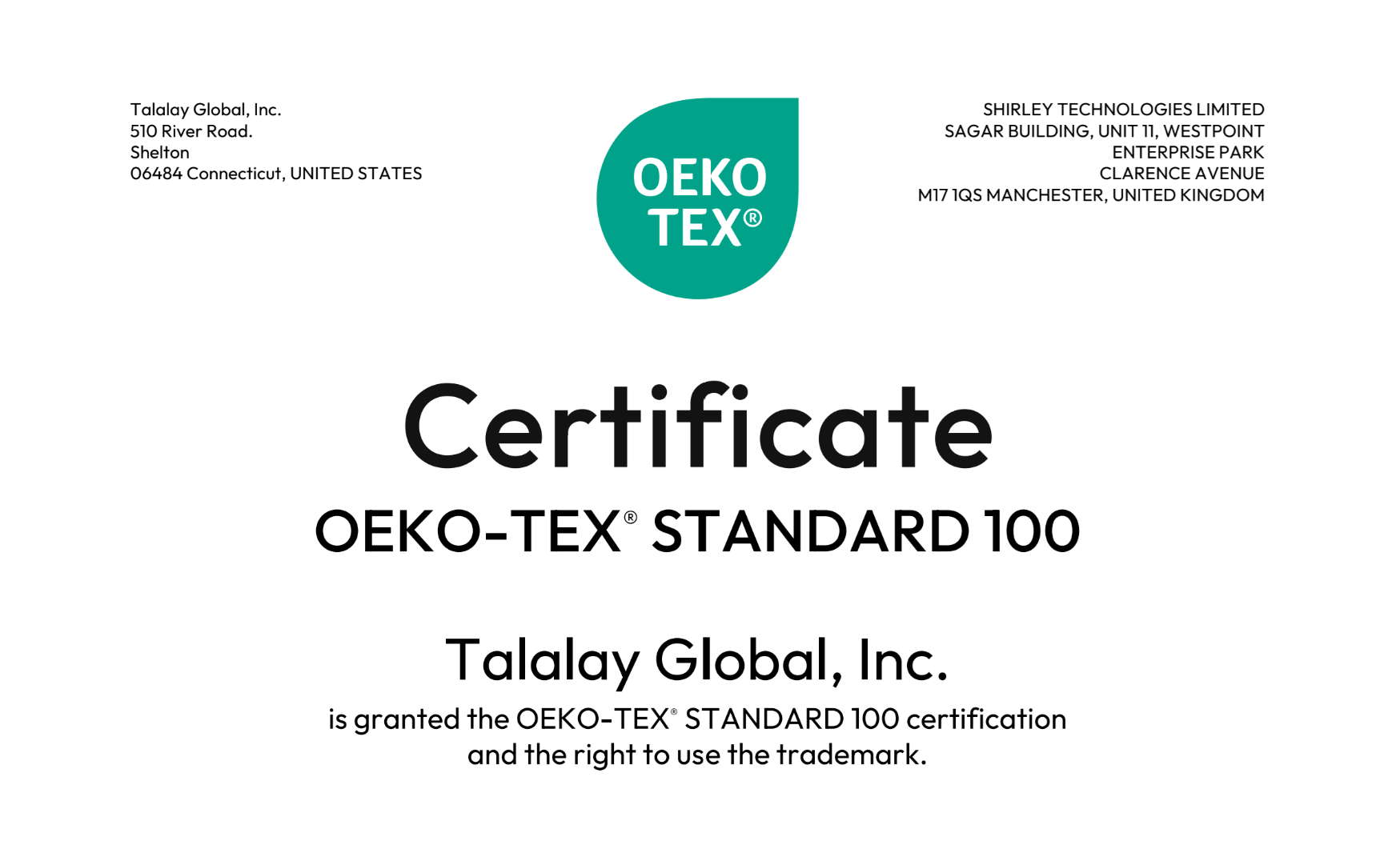 Control Union Certificate